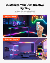Load image into Gallery viewer, LED Neon Rope Light, 16.4 Ft, Flexible RGB-IC LED Strip Light, Control With App/Remote, Works With Alexa &amp; Google Assistant, Music Syncing, Custom DIY Neon Flex Lights, For Bedroom Gaming Indoor
