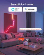 Load image into Gallery viewer, LED Neon Rope Light, 16.4 Ft, Flexible RGB-IC LED Strip Light, Control With App/Remote, Works With Alexa &amp; Google Assistant, Music Syncing, Custom DIY Neon Flex Lights, For Bedroom Gaming Indoor