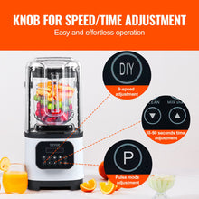 Load image into Gallery viewer, Professional Blender With Shield, Commercial Countertop Blenders, 68 Oz Jar Blender Combo, Stainless Steel 9 Speed &amp; 5 Functions Blender, For Shakes, Smoothies, Peree, And Crush Ice, White